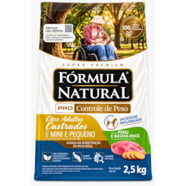 Ração Cães Formula Natural Adulto Pro 2,5kg Mini e Pequeno Controle de Peso Sabor Peru