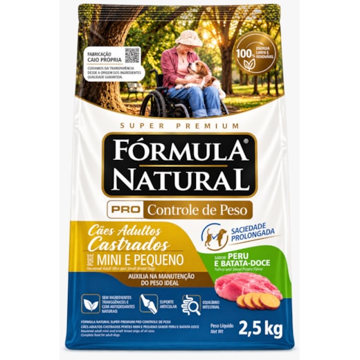 Ração Cães Formula Natural Adulto Pro 2,5kg Mini e Pequeno Controle de Peso Sabor Peru