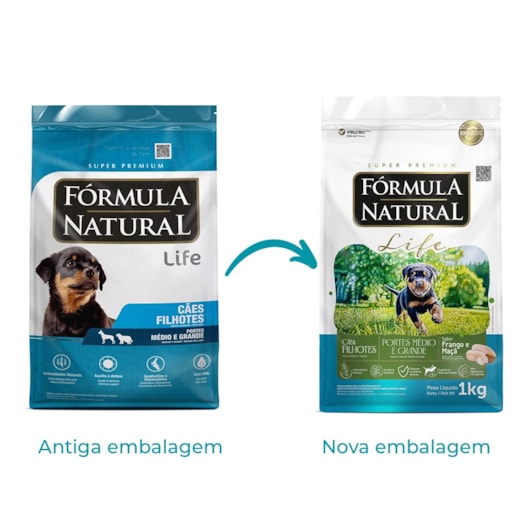 Ração Cães Fórmula Natural Filhote Life 15KG Médio/Grande Frango