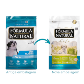 Ração Cães Fórmula Natural Filhote Life 1KG Mini/Pequeno Frango