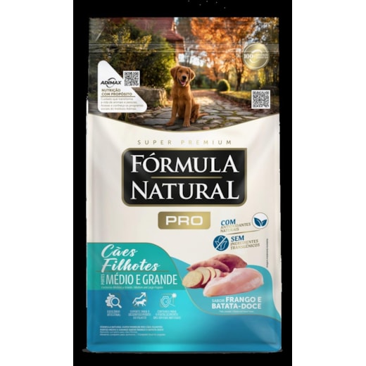 Ração Cães Fórmula Natural Filhote Pró 15KG Médio/Grande Frango