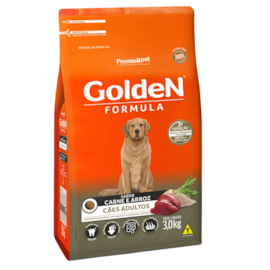 Ração Cães Golden Adulto Carne e Arroz 3kg