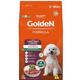 Ração Cães Golden Adulto Carne e Arroz Mini Bits 12kg
