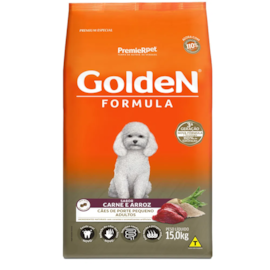 Ração Cães Golden Adulto Carne e Arroz Mini Bits 15kg