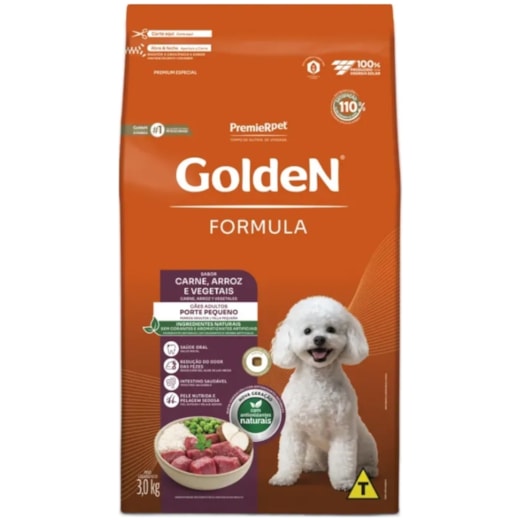 Ração Cães Golden Adulto Carne e Arroz Mini Bits 3kg