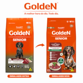 Ração Cães Golden Adulto Carne e Arroz Sênior Mini Bits 10,1kg