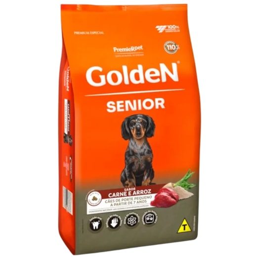 Ração Cães Golden Adulto Carne e Arroz Sênior Mini Bits 3kg