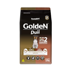 Ração Cães Golden Adulto Duii Mini Bits Frango e Carne 3kg