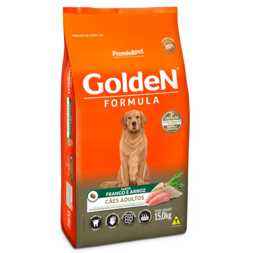 Ração Cães Golden Adulto Frango e Arroz 15kg