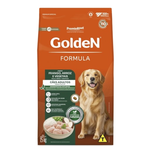 Ração Cães Golden Adulto Frango e Arroz 15kg