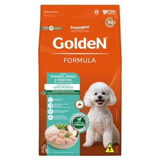 Ração Cães Golden Adulto Frango e Arroz Mini Bits 12kg