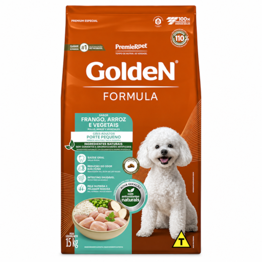 Ração Cães Golden Adulto Frango e Arroz Mini Bits 15kg