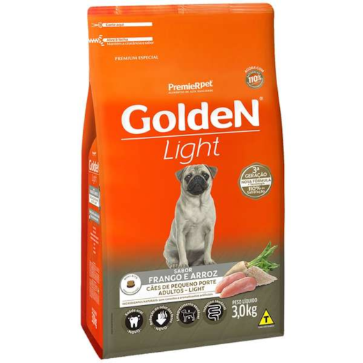 Ração Cães Golden Adulto Frango e Arroz Mini Bits Light 1kg