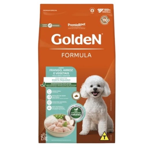 Ração Cães Golden Adulto Frango e Arroz Mini Bits Pague 14 Leve 15kg