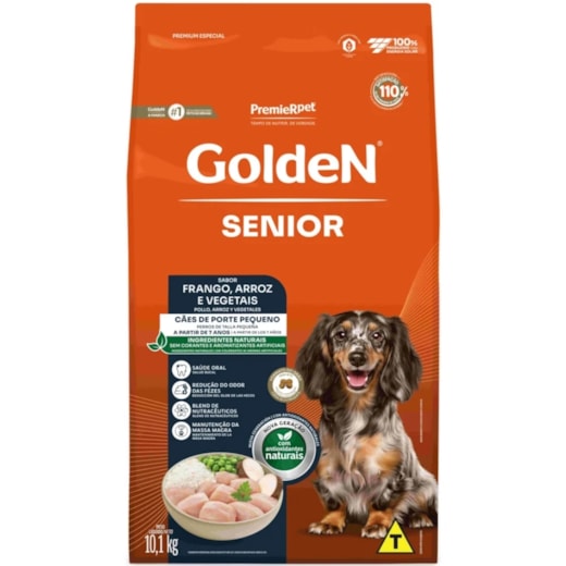 Ração Cães Golden Adulto Frango e Arroz Mini Bits Sênior 10,1kg