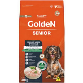 Ração Cães Golden Adulto Frango e Arroz Mini Bits Sênior 3kg