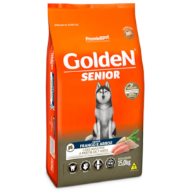 Ração Cães Golden Adulto Frango e Arroz Sênior 15kg