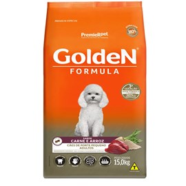 Ração Cães Golden Adulto Mini Bits Carne/Arroz 15Kg