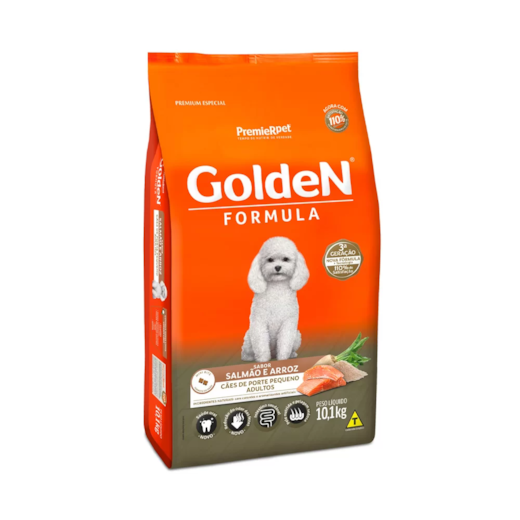 Ração Cães Golden Adulto Salmão e Arroz Mini Bits 10,1kg