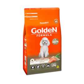 Ração Cães Golden Adulto Salmão e Arroz Mini Bits 1kg