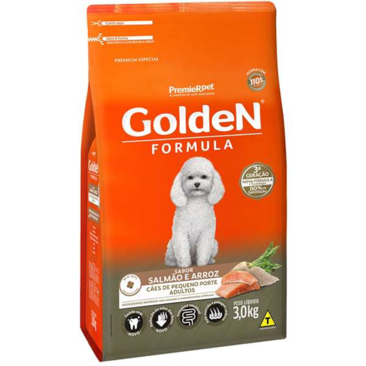Ração Cães Golden Adulto Salmão e Arroz Mini Bits 3kg
