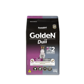 Ração Cães Golden Adulto Salmão e Cordeiro Duii Mini Bits 3kg