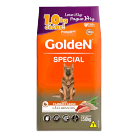 Ração Cães Golden Adulto Special Frango e Carne 14kg + 1kg Grátis