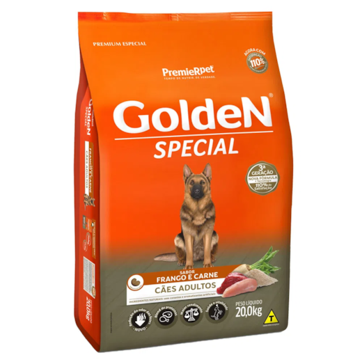 Ração Cães Golden Adulto Special Frango e Carne 20kg