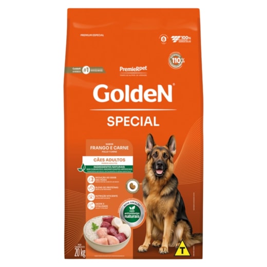 Ração Cães Golden Adulto Special Frango e Carne 20kg