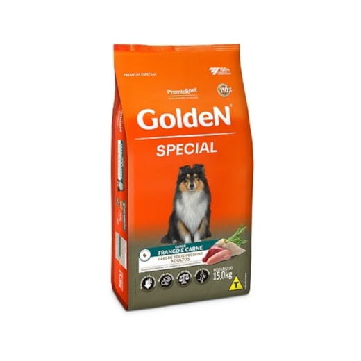Ração Cães Golden Adulto Special Mini Bits Frango e Carne 15kg