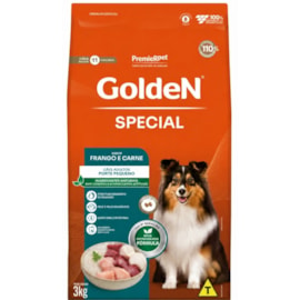 Ração Cães Golden Adulto Special Mini Bits Frango e Carne 3kg