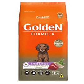 Ração Cães Golden Filhote Mini Bits Carne 10,1Kg