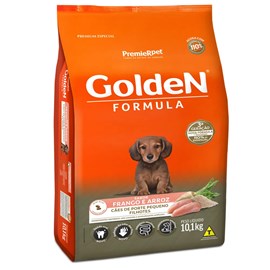 Ração Cães Golden Filhote Mini Bits Frango/Arroz 10,1Kg