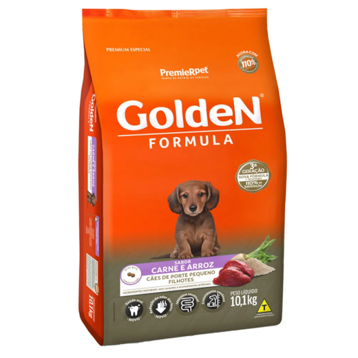 Ração Cães Golden Filhotes Carne e Arroz Mini Bits 10,1kg
