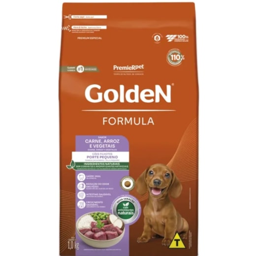 Ração Cães Golden Filhotes Carne e Arroz  Mini Bits 1kg