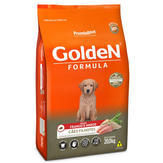 Ração Cães Golden Filhotes Frango e Arroz 20kg