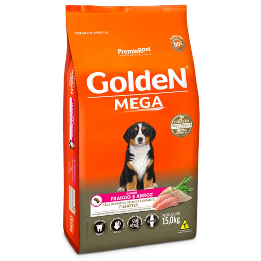Ração Cães Golden Filhotes Frango e Arroz Mega 15kg