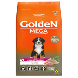 Ração Cães Golden Filhotes Frango e Arroz Mega 15kg