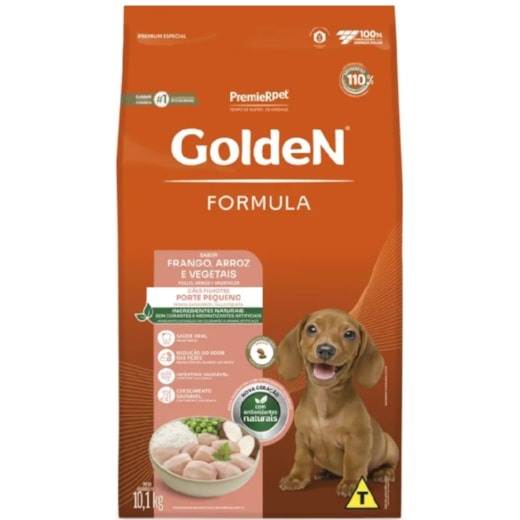 Ração Cães Golden Filhotes Frango e Arroz Mini Bits 10kg