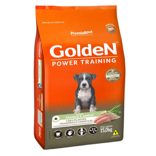 Ração Cães Golden Filhotes Frango e Arroz Power Training 15kg