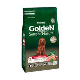 Ração Cães Golden Filhotes Frango e Arroz Seleção Natural 3kg