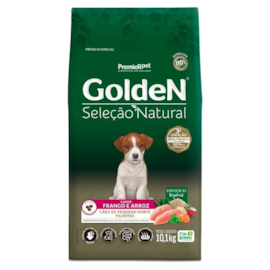 Ração Cães Golden Filhotes Frango e Arroz Seleção Natural Mini Bits 10kg