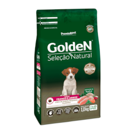 Ração Cães Golden Filhotes Frango e Arroz Seleção Natural Mini Bits 1kg