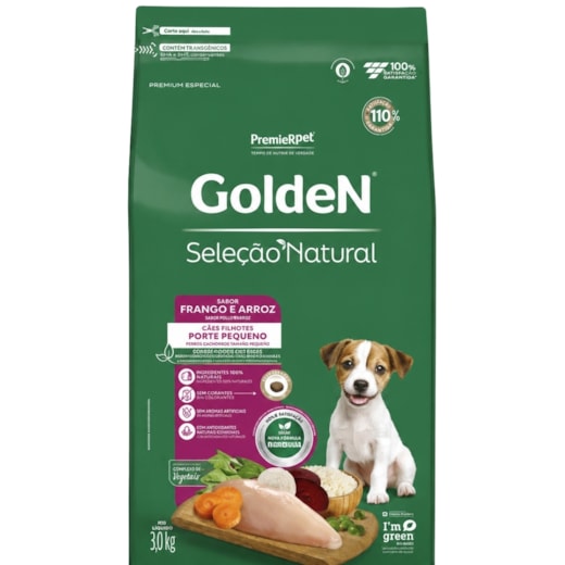 Ração Cães Golden Filhotes Frango e Arroz Seleção Natural Mini Bits 1kg