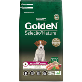 Ração Cães Golden Filhotes Frango e Arroz Seleção Natural Mini Bits 3kg