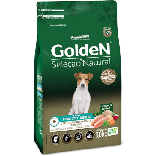 Racao Caes Golden Selecao Natural Ad Raca Pequena 03Kg