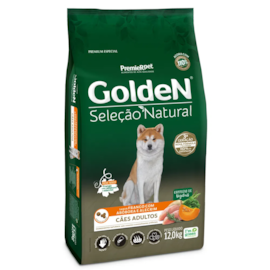 Ração Cães Golden Seleção Natural Adulto Frango e Abobora 12kg