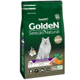 Ração Cães Golden Seleção Natural Adulto Frango e Abobora Mini Bits 3kg