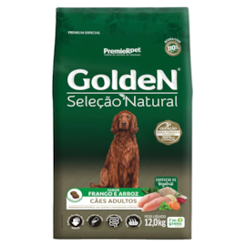 Ração Cães Golden Seleção Natural Adulto Frango e Arroz 12kg