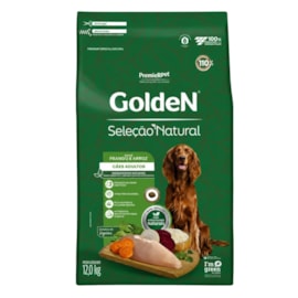 Ração Cães Golden Seleção Natural Adulto Frango e Arroz 12kg